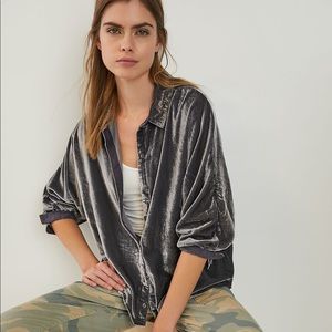 Anthropologie velvet button down